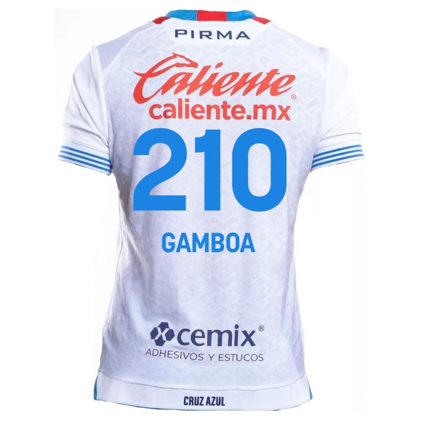 Gyermek Bryan Gamboa #210 Fehér Kék Idegenbeli Jersey 2024/25 Mez Póló Ing