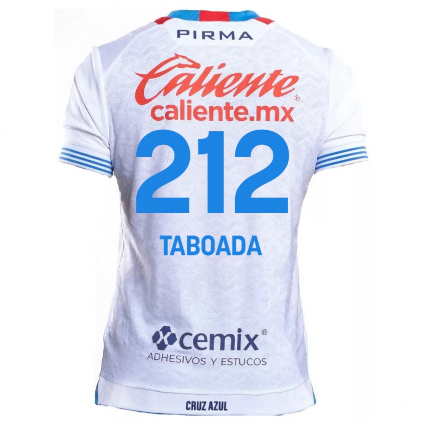 Gyermek Víctor Taboada #212 Fehér Kék Idegenbeli Jersey 2024/25 Mez Póló Ing