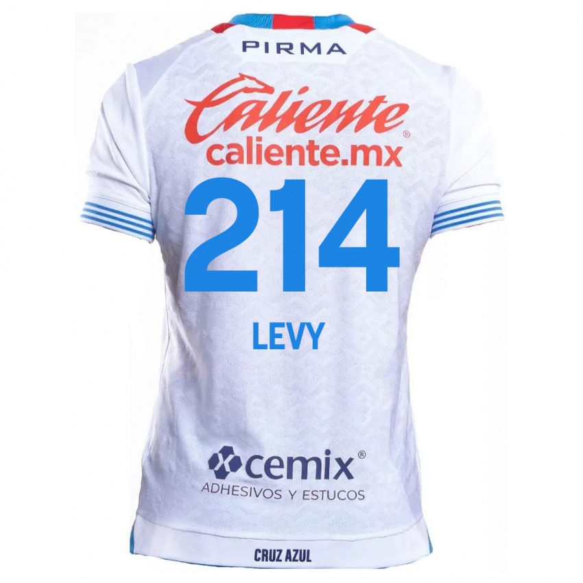 Gyermek Mateo Levy #214 Fehér Kék Idegenbeli Jersey 2024/25 Mez Póló Ing