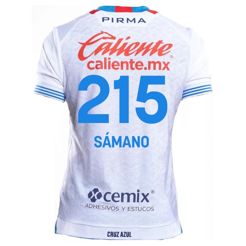 Gyermek Fernando Sámano #215 Fehér Kék Idegenbeli Jersey 2024/25 Mez Póló Ing