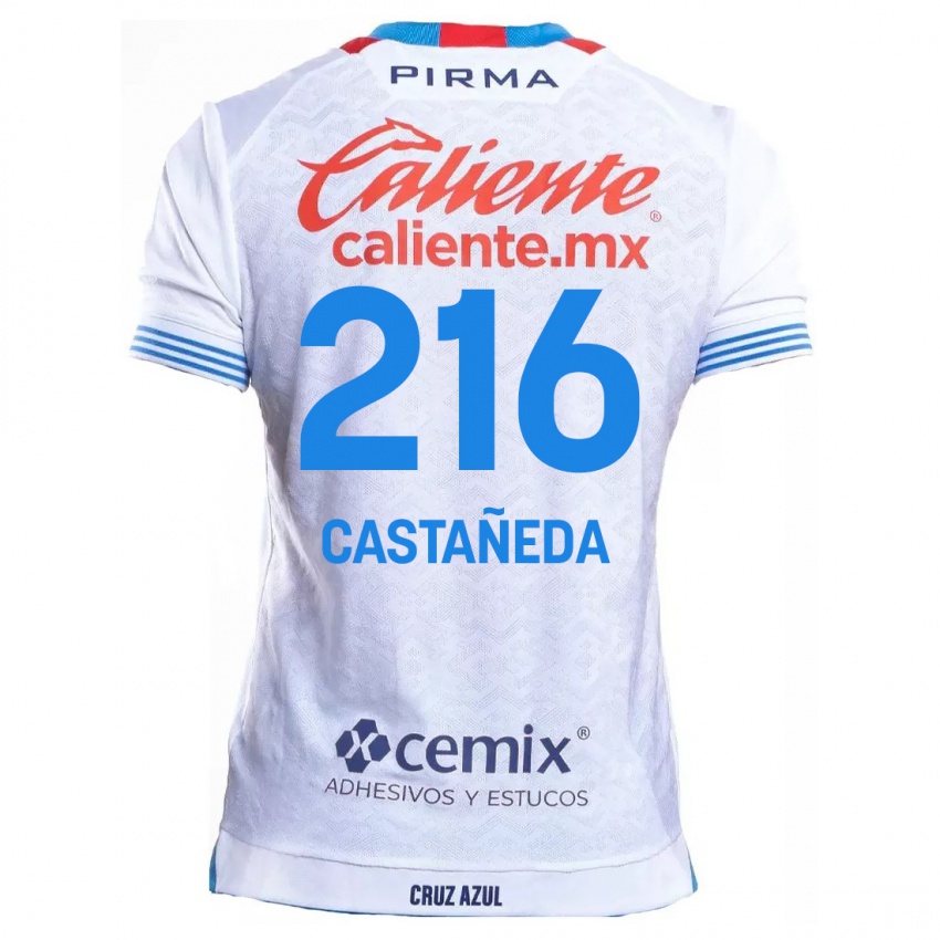 Gyermek Ian Castañeda #216 Fehér Kék Idegenbeli Jersey 2024/25 Mez Póló Ing