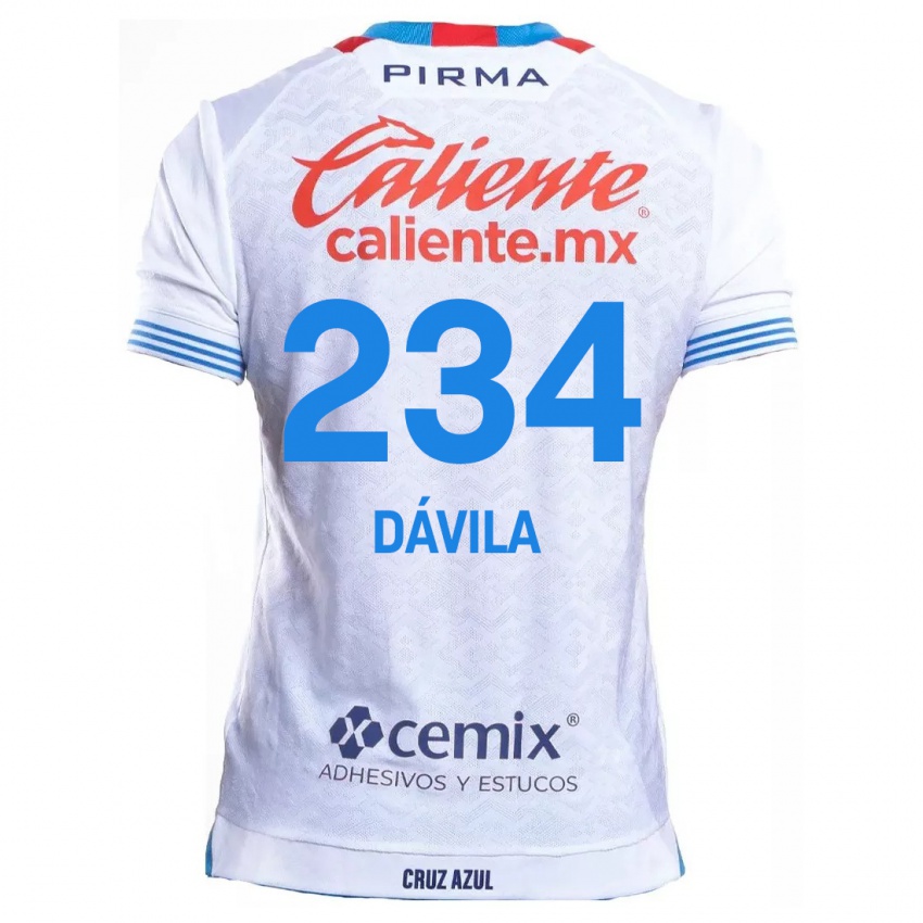 Gyermek Emilio Dávila #234 Fehér Kék Idegenbeli Jersey 2024/25 Mez Póló Ing