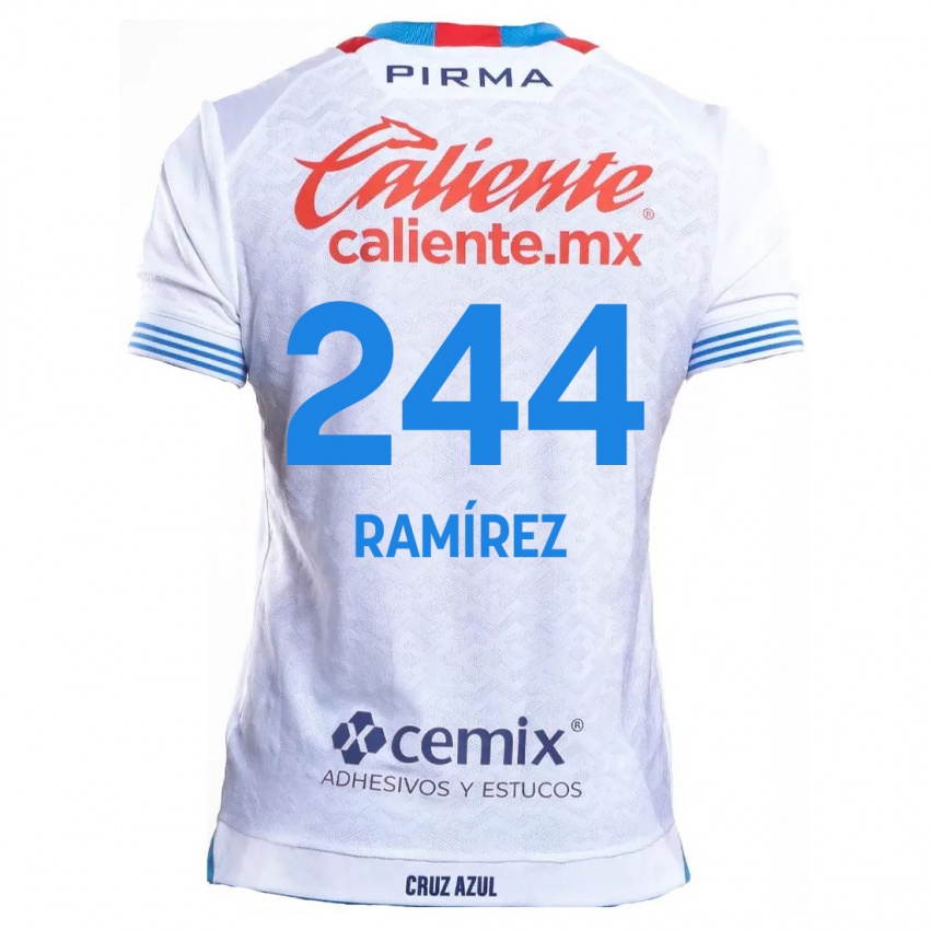 Gyermek Nicolás Ramírez #244 Fehér Kék Idegenbeli Jersey 2024/25 Mez Póló Ing