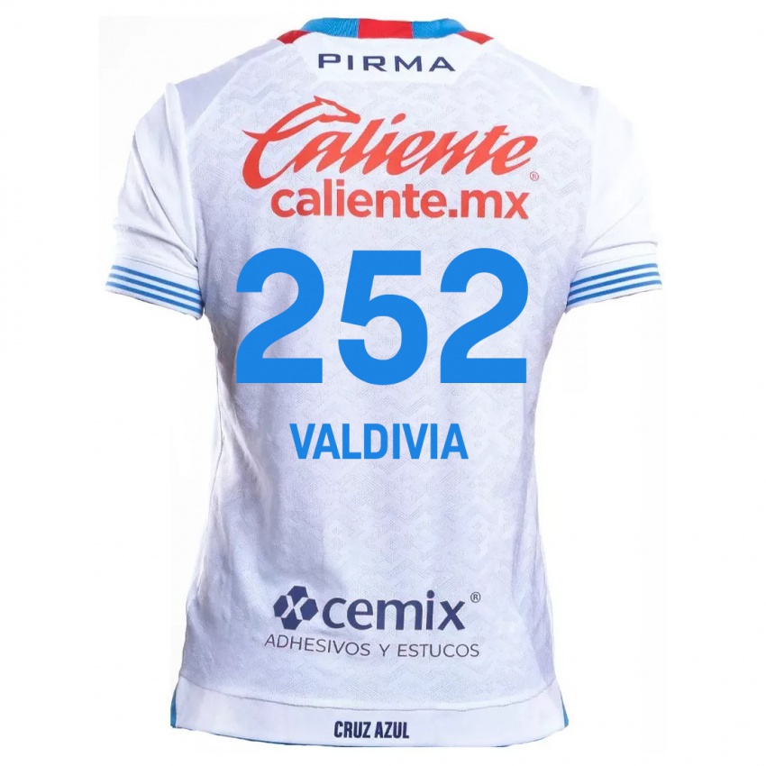 Gyermek Christian Valdivia #252 Fehér Kék Idegenbeli Jersey 2024/25 Mez Póló Ing