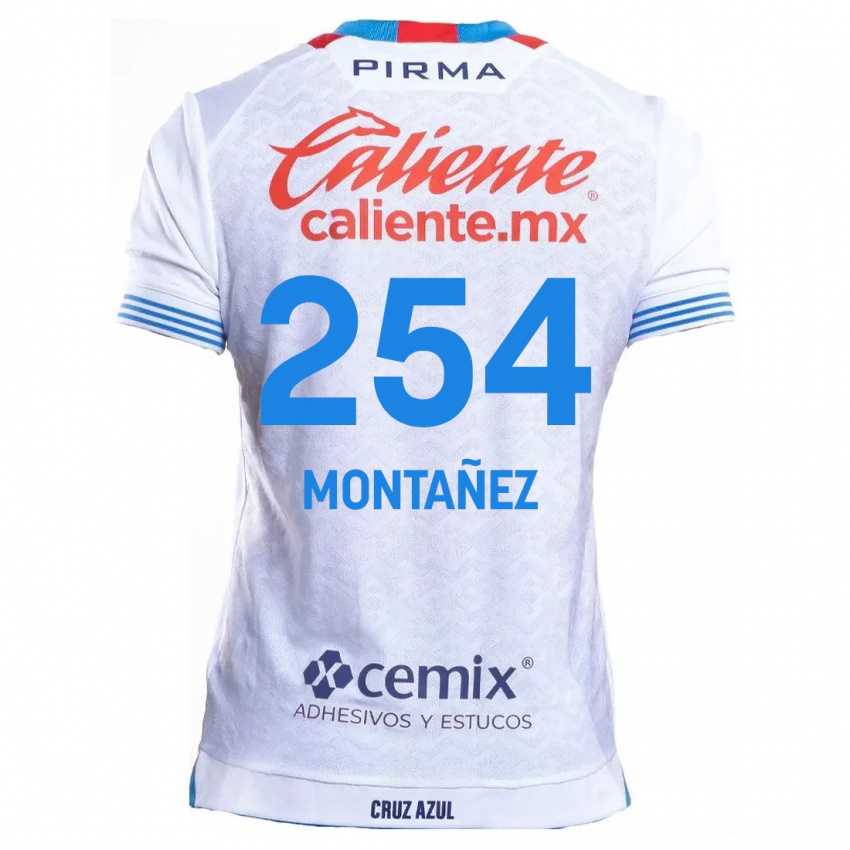 Gyermek Humberto Montañez #254 Fehér Kék Idegenbeli Jersey 2024/25 Mez Póló Ing