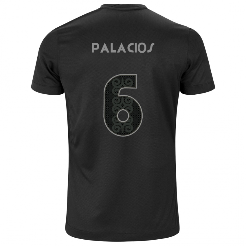 Gyermek Diego Palacios #6 Fekete Idegenbeli Jersey 2024/25 Mez Póló Ing