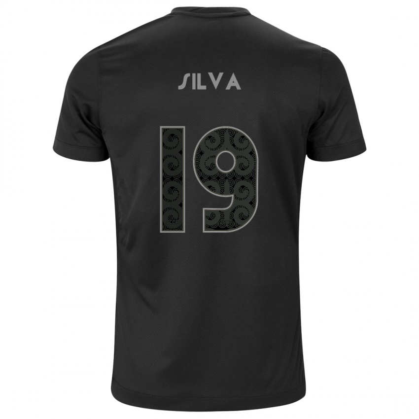 Gyermek Gustavo Silva #19 Fekete Idegenbeli Jersey 2024/25 Mez Póló Ing