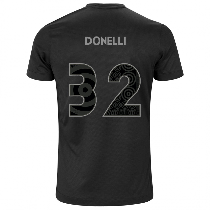 Gyermek Matheus Donelli #32 Fekete Idegenbeli Jersey 2024/25 Mez Póló Ing