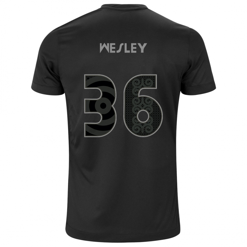 Gyermek Wesley #36 Fekete Idegenbeli Jersey 2024/25 Mez Póló Ing