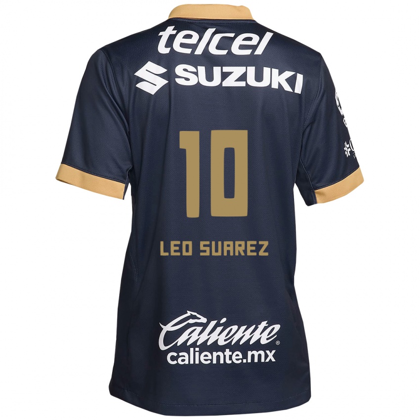 Gyermek Leo Suarez #10 Obszidián Arany Fehér Idegenbeli Jersey 2024/25 Mez Póló Ing