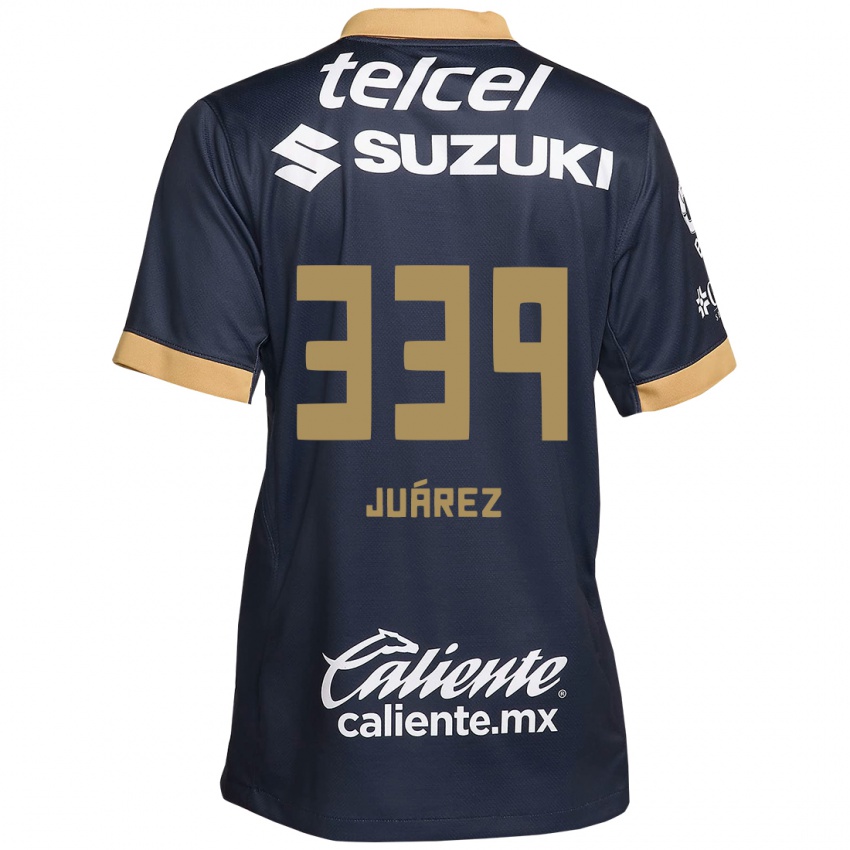 Gyermek Jonathan Juárez #339 Obszidián Arany Fehér Idegenbeli Jersey 2024/25 Mez Póló Ing