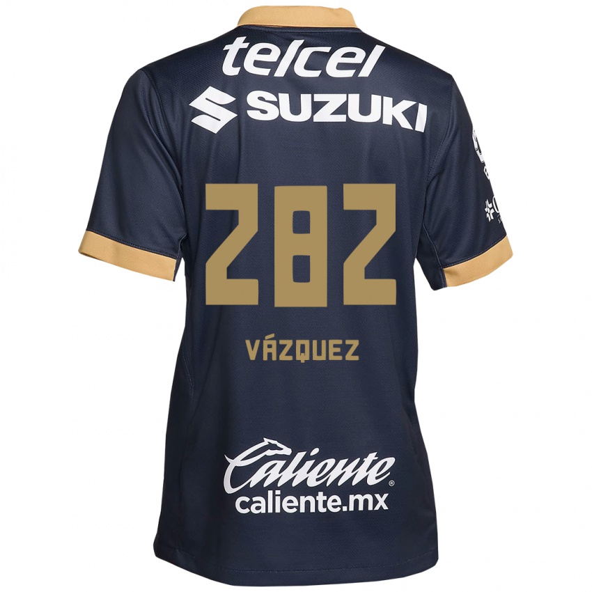 Gyermek Austin Vázquez #282 Obszidián Arany Fehér Idegenbeli Jersey 2024/25 Mez Póló Ing