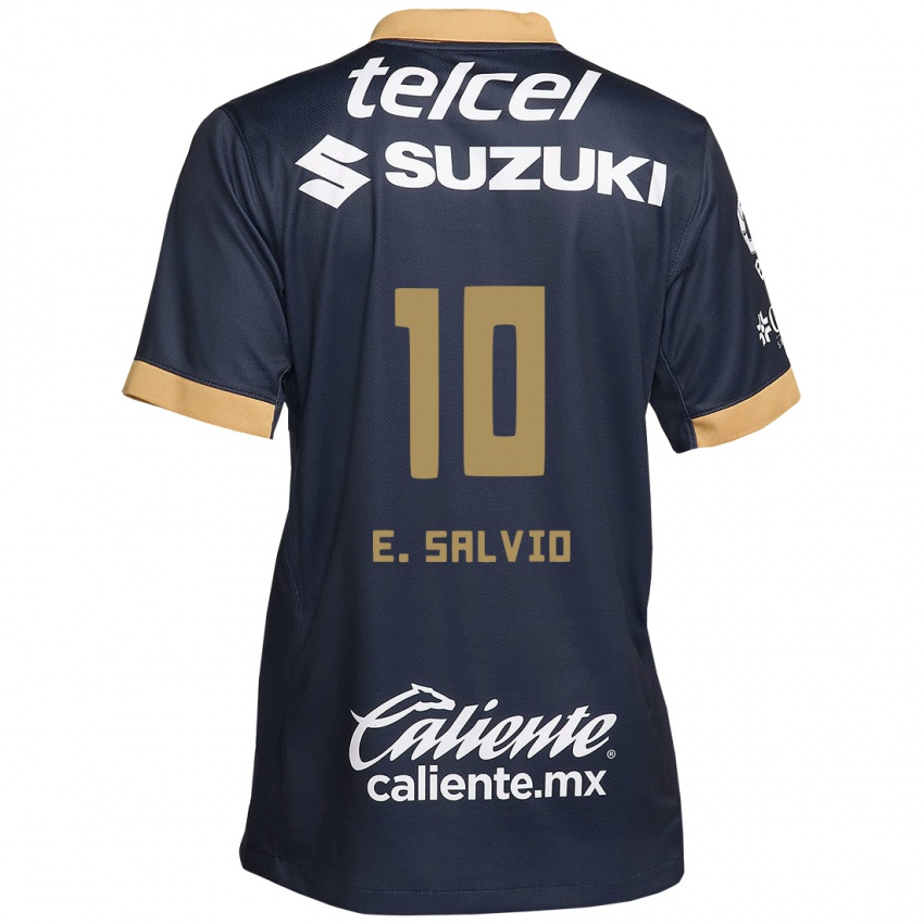 Gyermek Eduardo Salvio #10 Obszidián Arany Fehér Idegenbeli Jersey 2024/25 Mez Póló Ing