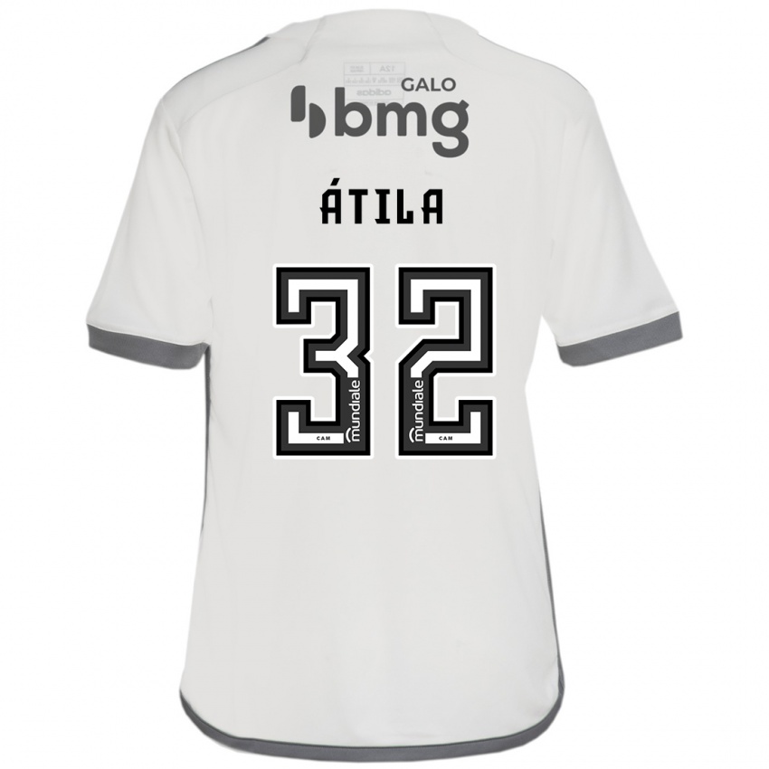 Gyermek Gabriel Átila #32 Törtfehér Idegenbeli Jersey 2024/25 Mez Póló Ing