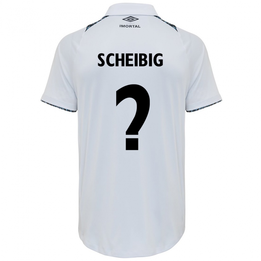 Gyermek Felipe Scheibig #0 Fehér Kék Idegenbeli Jersey 2024/25 Mez Póló Ing