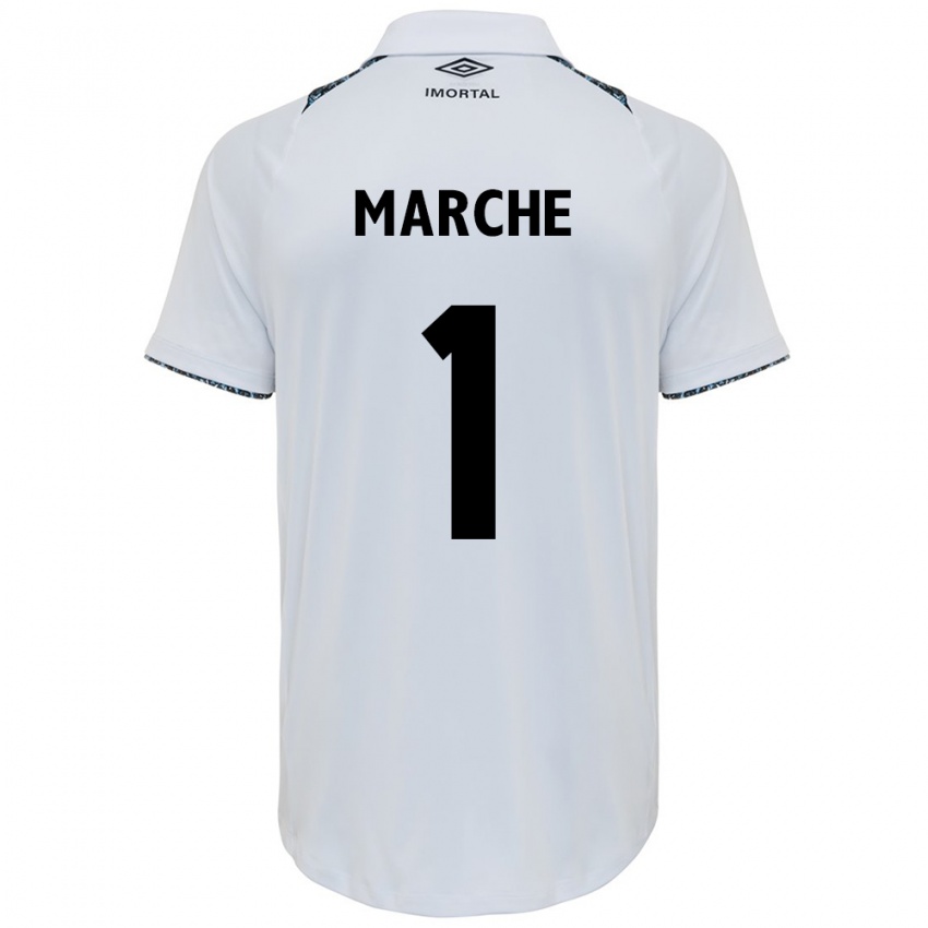 Gyermek Agustin Marchesin #1 Fehér Kék Idegenbeli Jersey 2024/25 Mez Póló Ing