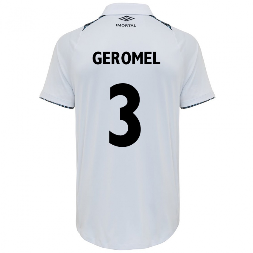 Gyermek Pedro Geromel #3 Fehér Kék Idegenbeli Jersey 2024/25 Mez Póló Ing