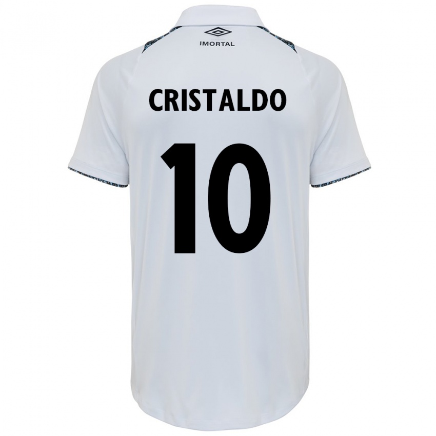 Gyermek Franco Cristaldo #10 Fehér Kék Idegenbeli Jersey 2024/25 Mez Póló Ing