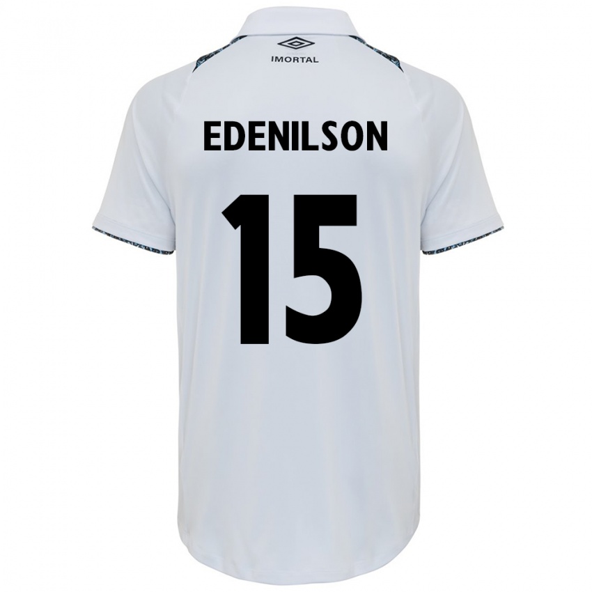 Gyermek Edenilson #15 Fehér Kék Idegenbeli Jersey 2024/25 Mez Póló Ing