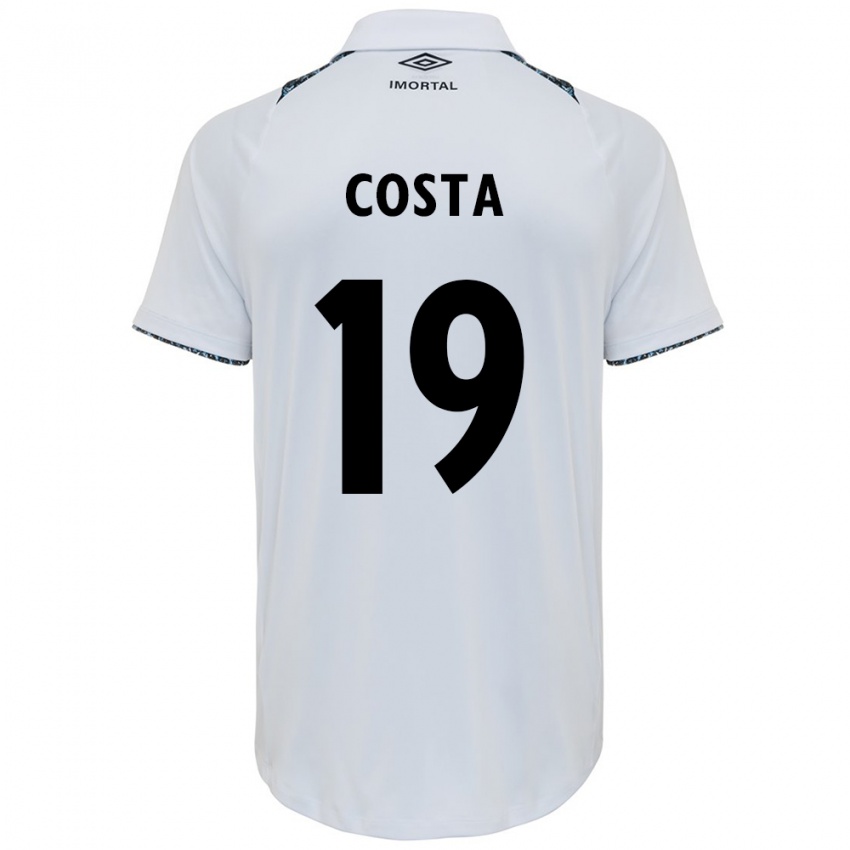 Gyermek Diego Costa #19 Fehér Kék Idegenbeli Jersey 2024/25 Mez Póló Ing