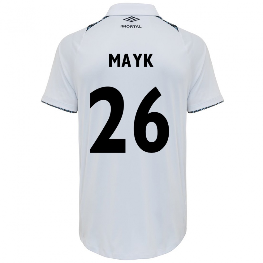 Gyermek Mayk #26 Fehér Kék Idegenbeli Jersey 2024/25 Mez Póló Ing