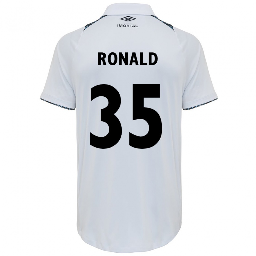 Gyermek Ronald #35 Fehér Kék Idegenbeli Jersey 2024/25 Mez Póló Ing