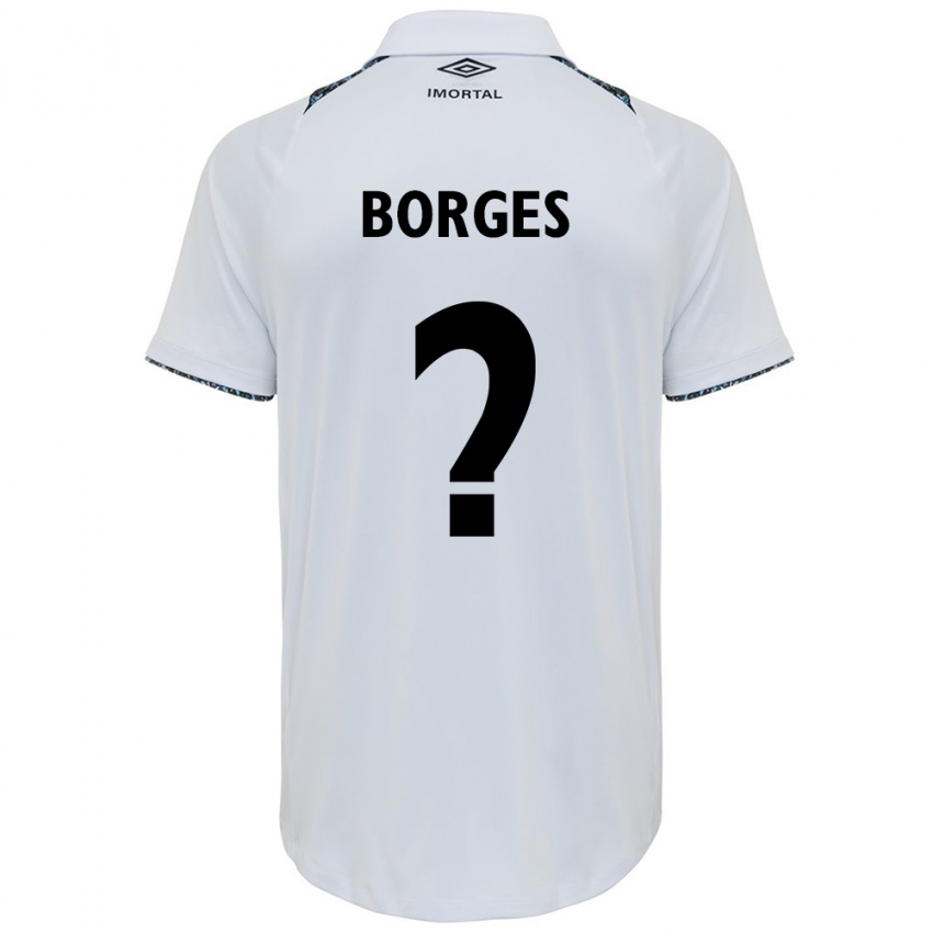 Gyermek Nathan Borges #0 Fehér Kék Idegenbeli Jersey 2024/25 Mez Póló Ing