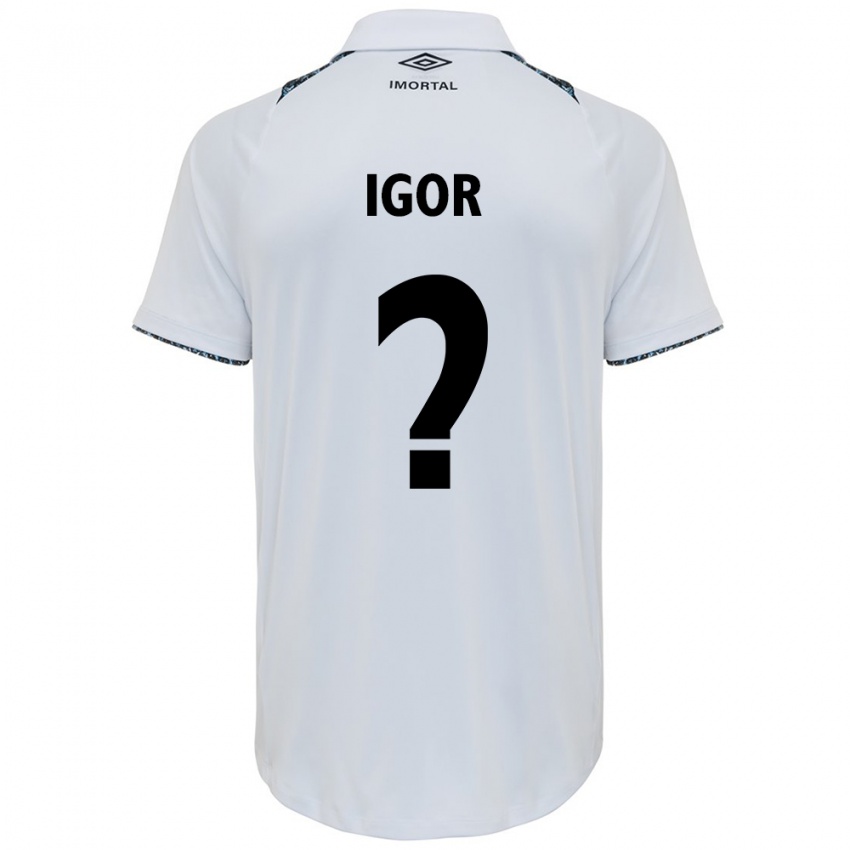 Gyermek Igor #0 Fehér Kék Idegenbeli Jersey 2024/25 Mez Póló Ing