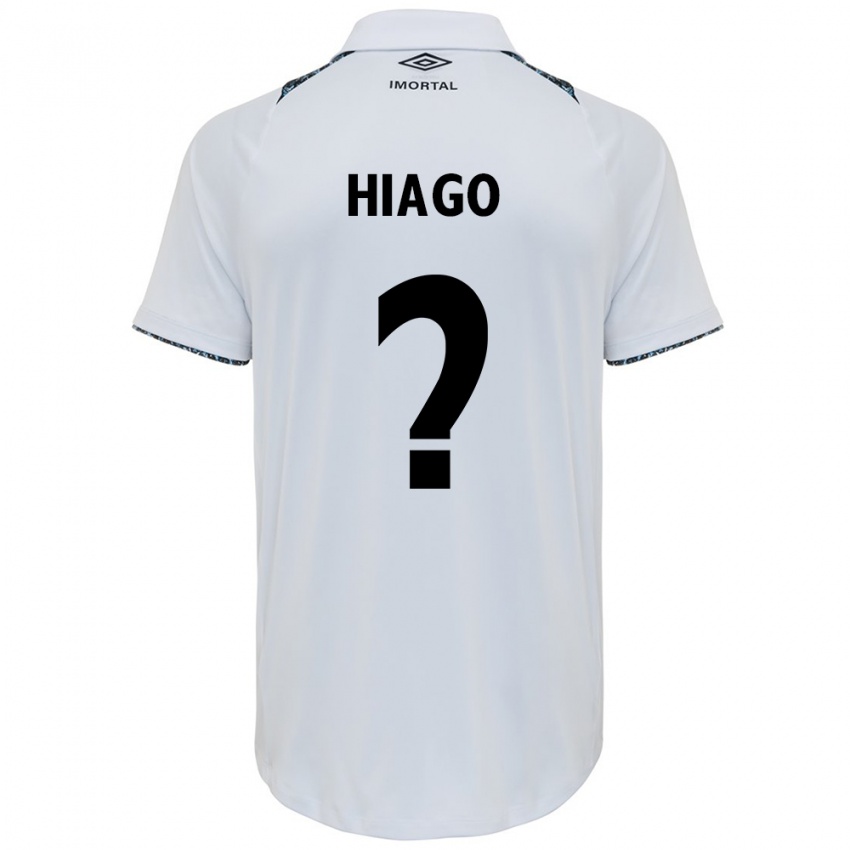 Gyermek Hiago #0 Fehér Kék Idegenbeli Jersey 2024/25 Mez Póló Ing