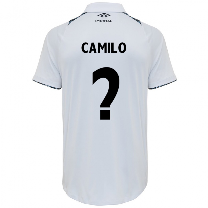 Gyermek Lucas Camilo #0 Fehér Kék Idegenbeli Jersey 2024/25 Mez Póló Ing