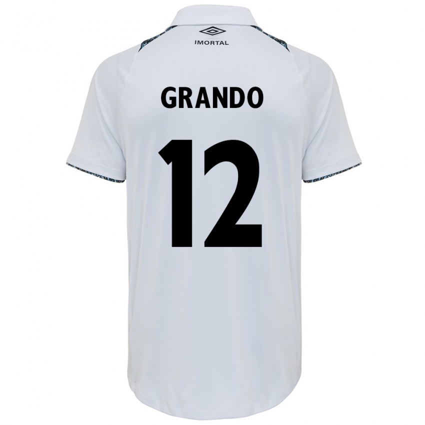 Gyermek Gabriel Grando #12 Fehér Kék Idegenbeli Jersey 2024/25 Mez Póló Ing