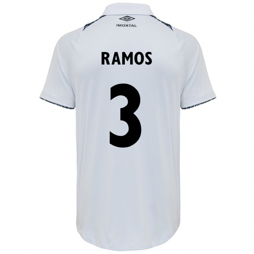 Gyermek João Ramos #3 Fehér Kék Idegenbeli Jersey 2024/25 Mez Póló Ing