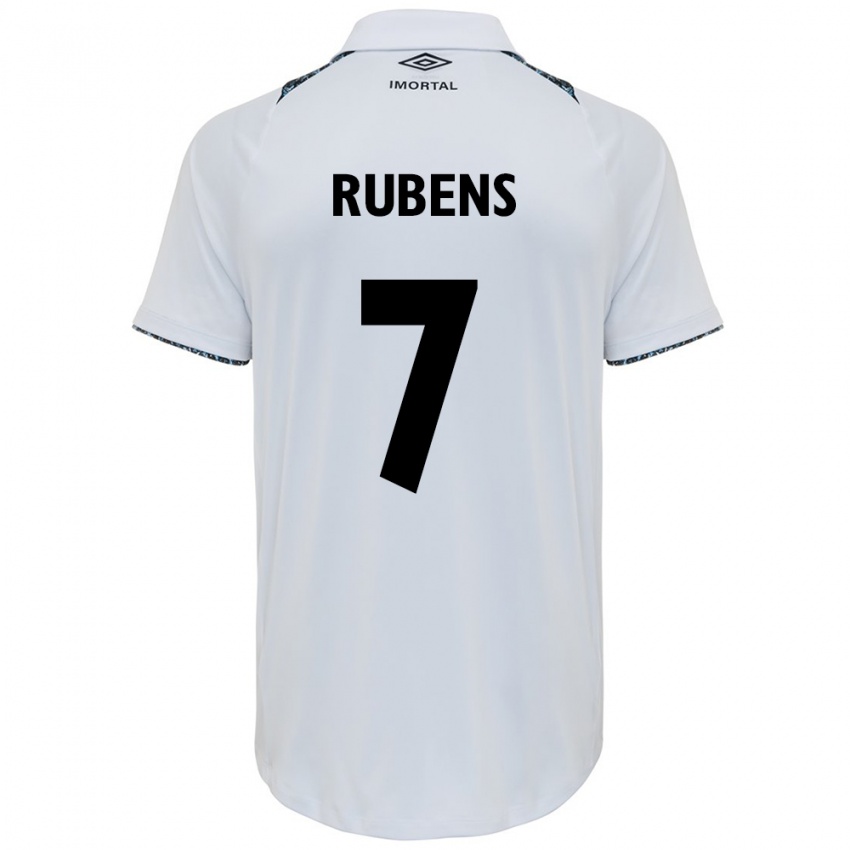 Gyermek Rubens #7 Fehér Kék Idegenbeli Jersey 2024/25 Mez Póló Ing