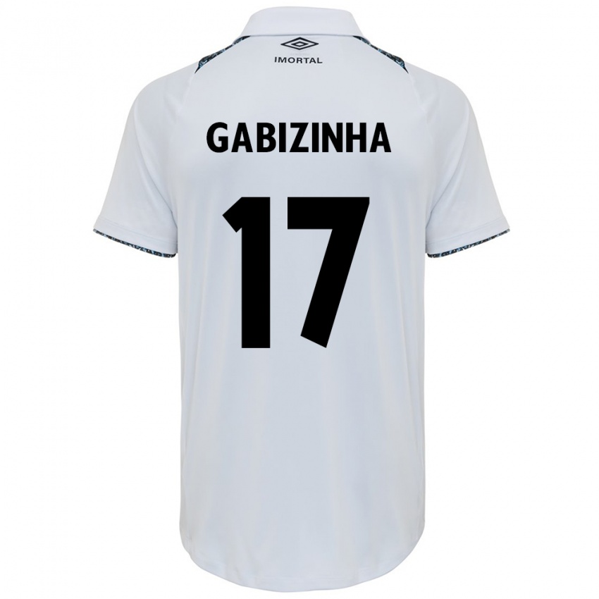 Gyermek Gabizinha #17 Fehér Kék Idegenbeli Jersey 2024/25 Mez Póló Ing