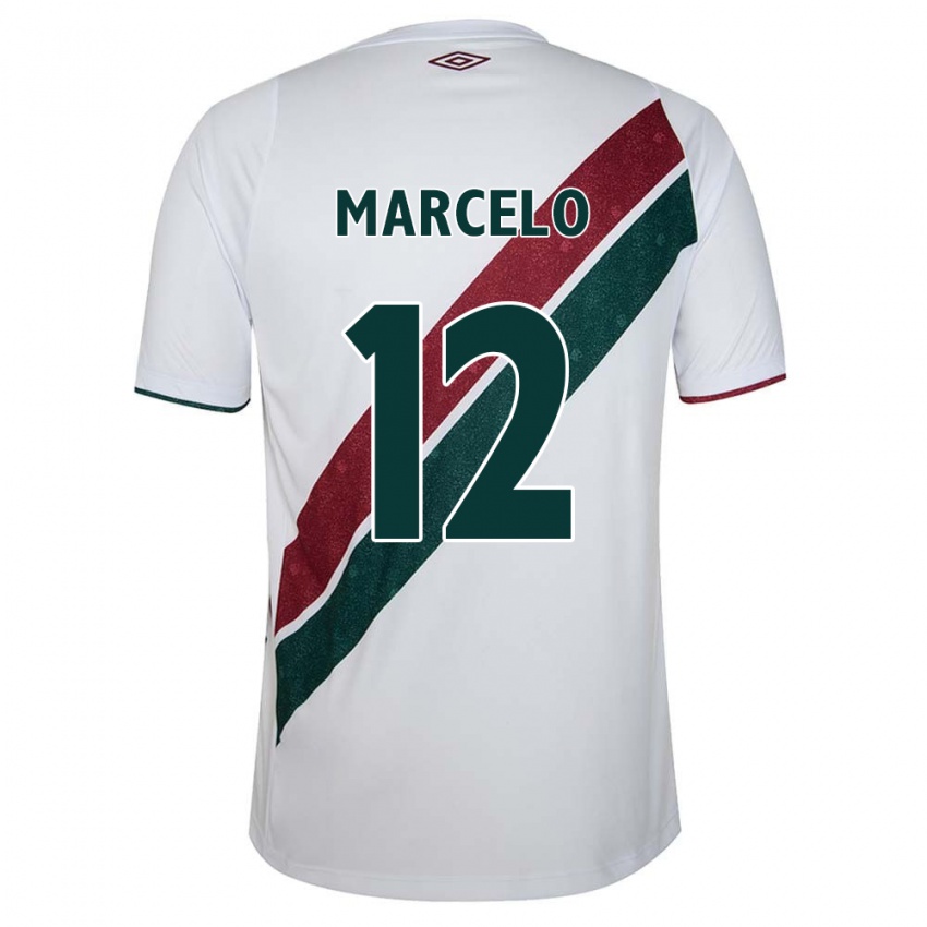 Gyermek Marcelo #12 Fehér Zöld Barna Idegenbeli Jersey 2024/25 Mez Póló Ing