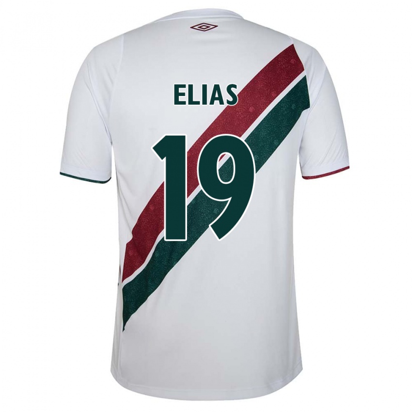 Gyermek Kauã Elias #19 Fehér Zöld Barna Idegenbeli Jersey 2024/25 Mez Póló Ing