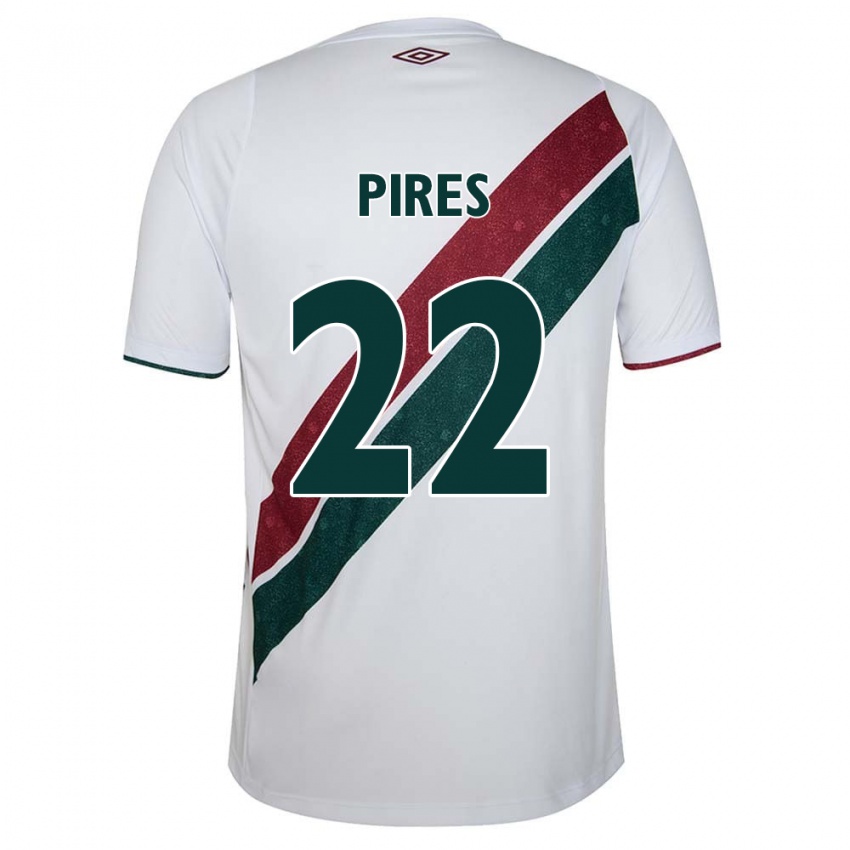 Gyermek Gabriel Pires #22 Fehér Zöld Barna Idegenbeli Jersey 2024/25 Mez Póló Ing