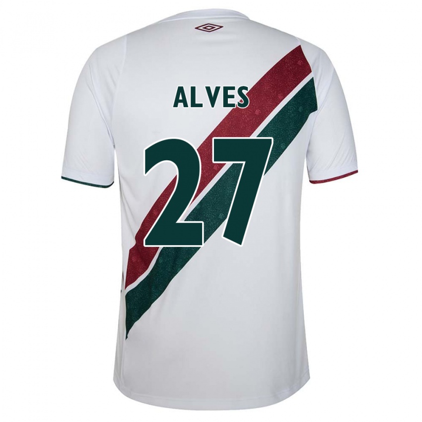 Gyermek Felipe Alves #27 Fehér Zöld Barna Idegenbeli Jersey 2024/25 Mez Póló Ing