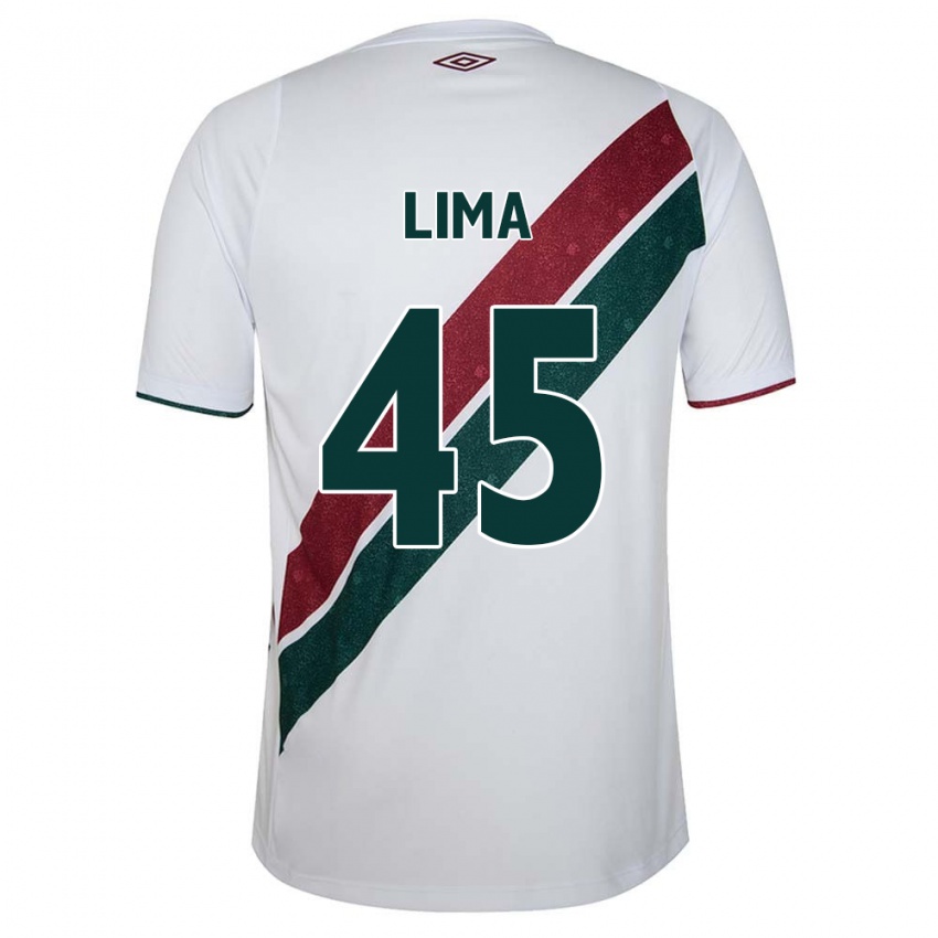 Gyermek Lima #45 Fehér Zöld Barna Idegenbeli Jersey 2024/25 Mez Póló Ing