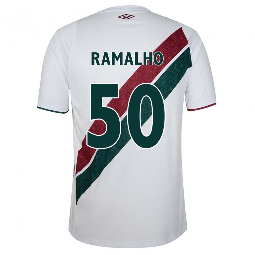 Gyermek Gustavo Ramalho #50 Fehér Zöld Barna Idegenbeli Jersey 2024/25 Mez Póló Ing