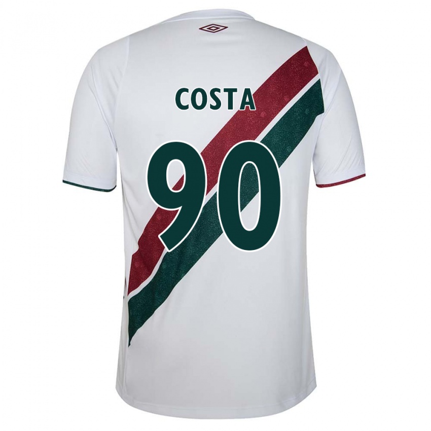 Gyermek Douglas Costa #90 Fehér Zöld Barna Idegenbeli Jersey 2024/25 Mez Póló Ing