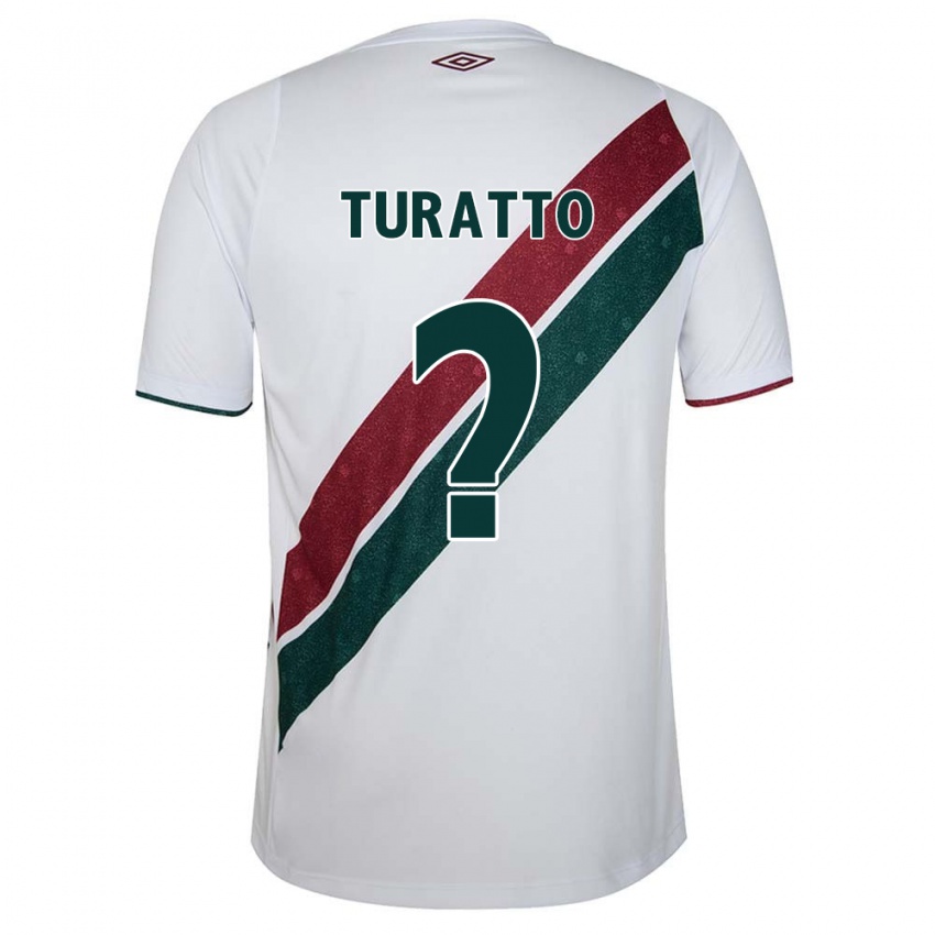 Gyermek Luiz Turatto #0 Fehér Zöld Barna Idegenbeli Jersey 2024/25 Mez Póló Ing