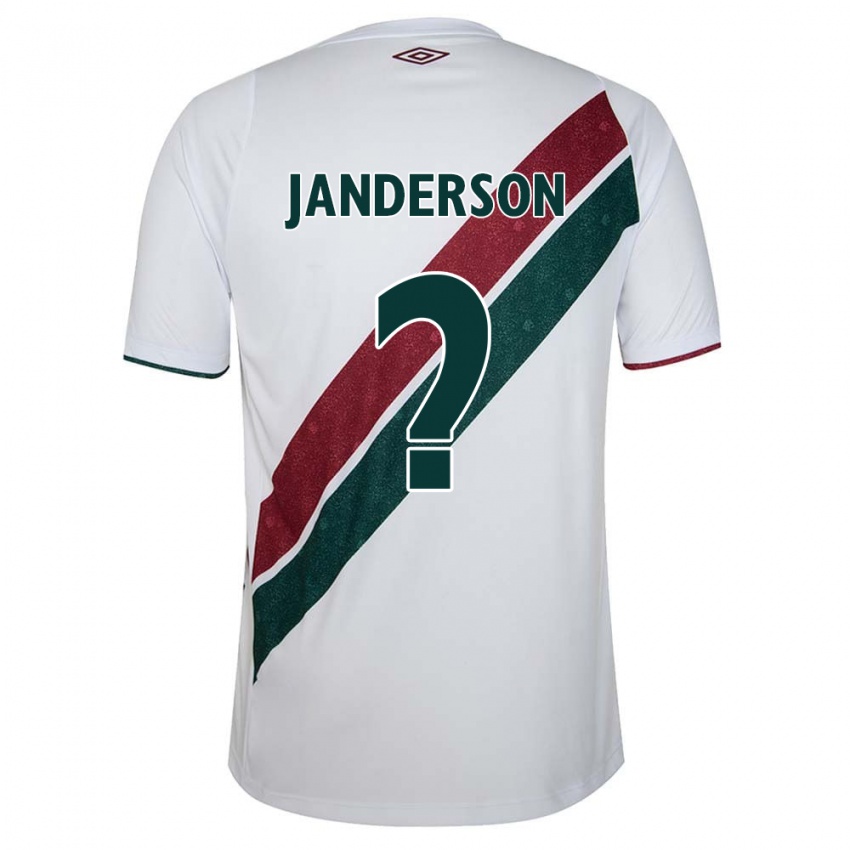 Gyermek Janderson #0 Fehér Zöld Barna Idegenbeli Jersey 2024/25 Mez Póló Ing