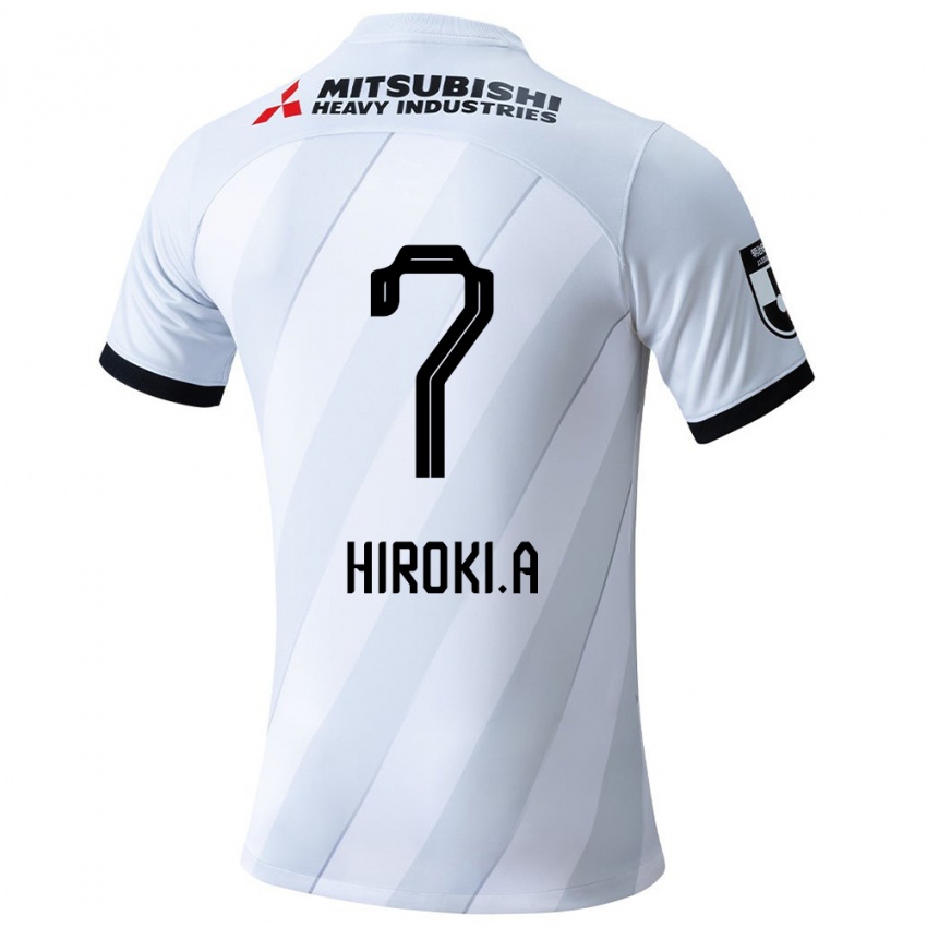 Gyermek Hiroki Abe #7 Fehér Szürke Idegenbeli Jersey 2024/25 Mez Póló Ing