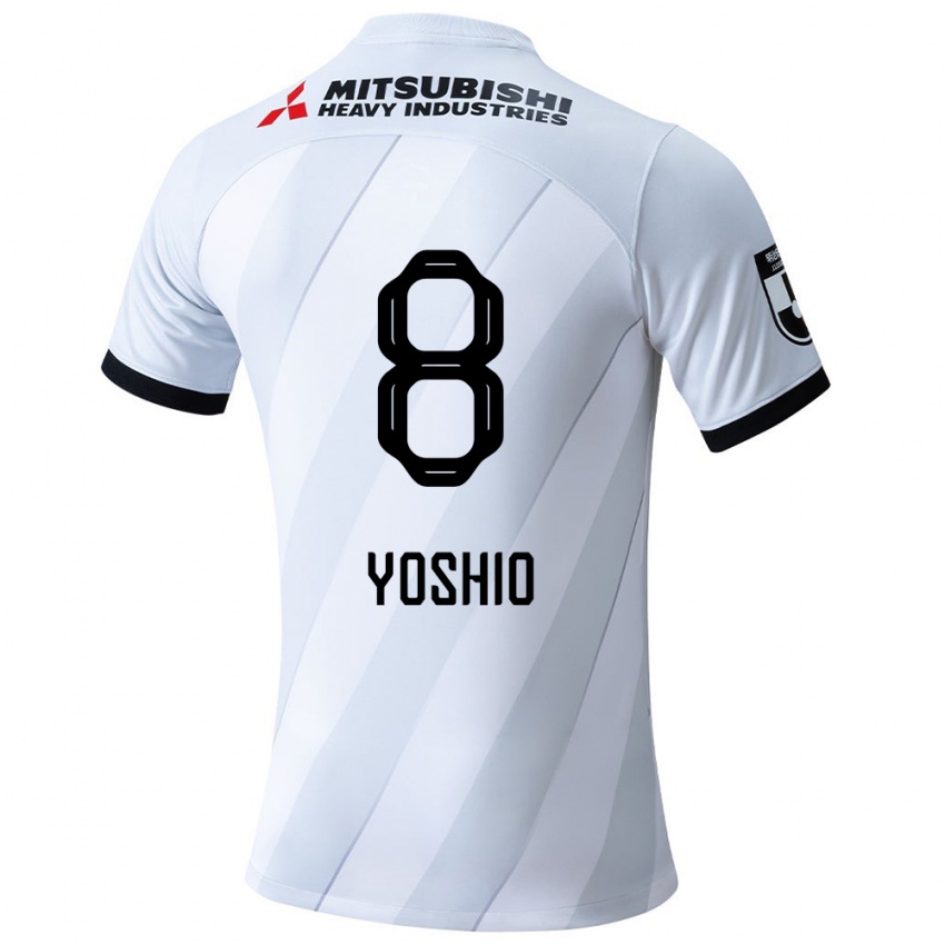 Gyermek Yoshio Koizumi #8 Fehér Szürke Idegenbeli Jersey 2024/25 Mez Póló Ing