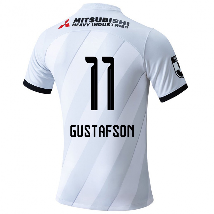 Gyermek Samuel Gustafson #11 Fehér Szürke Idegenbeli Jersey 2024/25 Mez Póló Ing