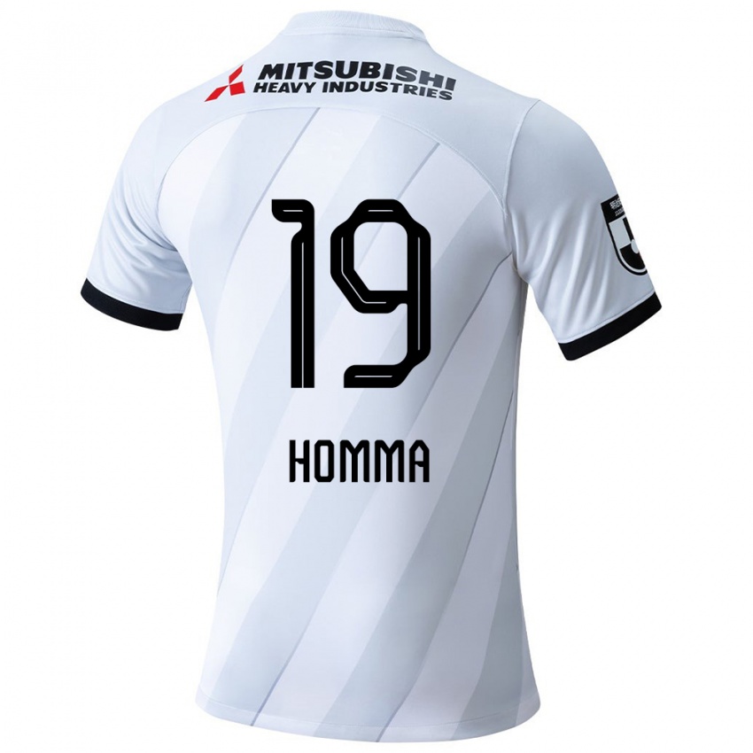 Gyermek Shion Homma #19 Fehér Szürke Idegenbeli Jersey 2024/25 Mez Póló Ing