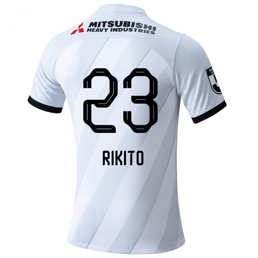 Gyermek Rikito Inoue #23 Fehér Szürke Idegenbeli Jersey 2024/25 Mez Póló Ing