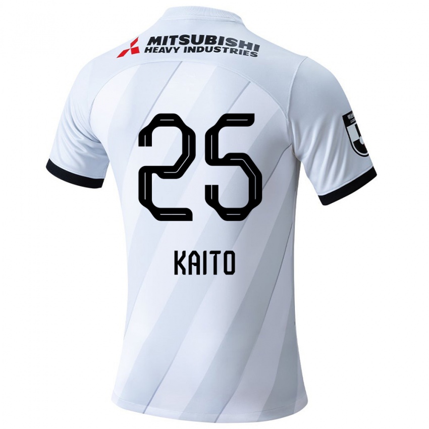 Gyermek Kaito Yasui #25 Fehér Szürke Idegenbeli Jersey 2024/25 Mez Póló Ing