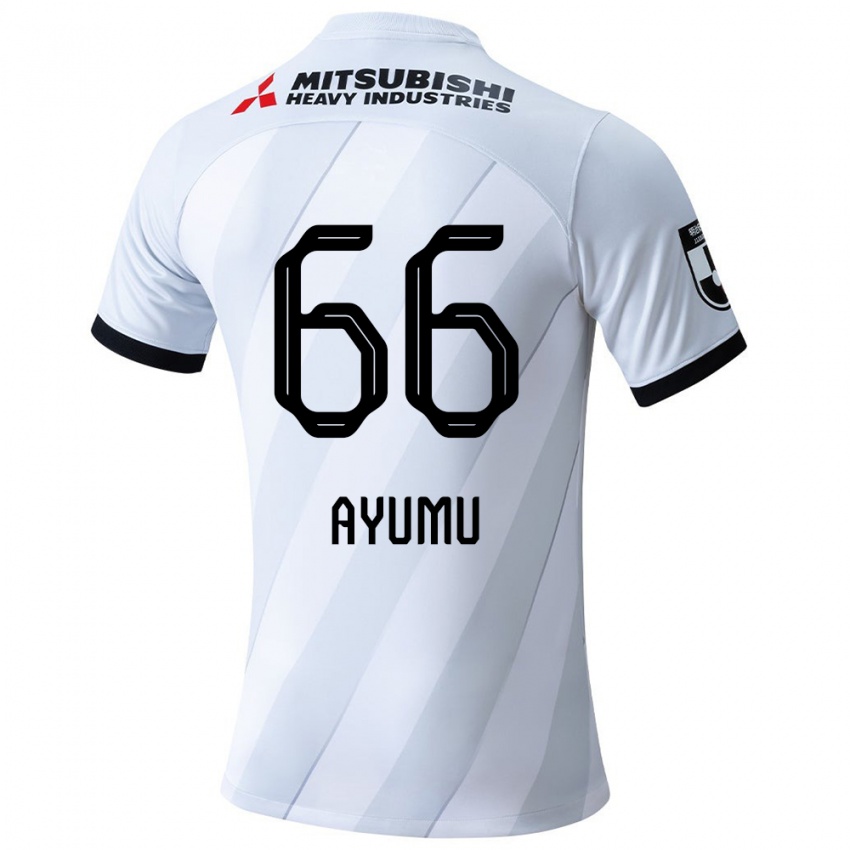 Gyermek Ayumu Ohata #66 Fehér Szürke Idegenbeli Jersey 2024/25 Mez Póló Ing